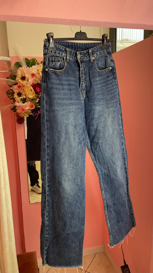 JEANS WIDE LEG VITA ALTA TAGLIA S